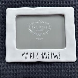 MY KIDS HAVE PAWS Rae Dunn 5x7 Picture Photo Frame White Pet Cat Dog Mom Dad
